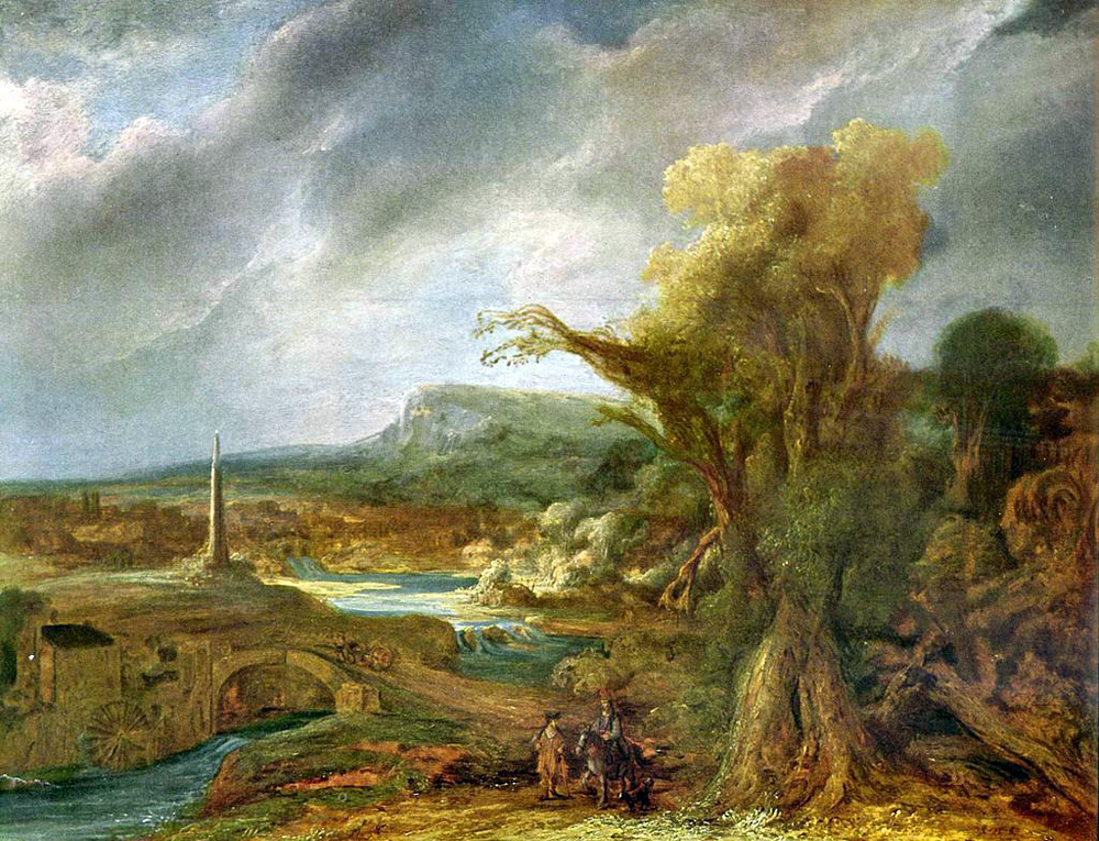 landscape with obelisk